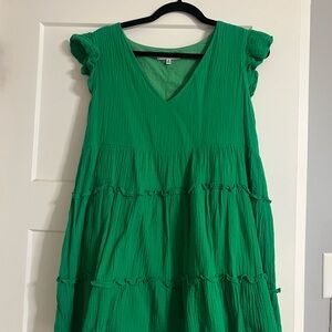 HYFVE Emerald Green V-Neck Dress